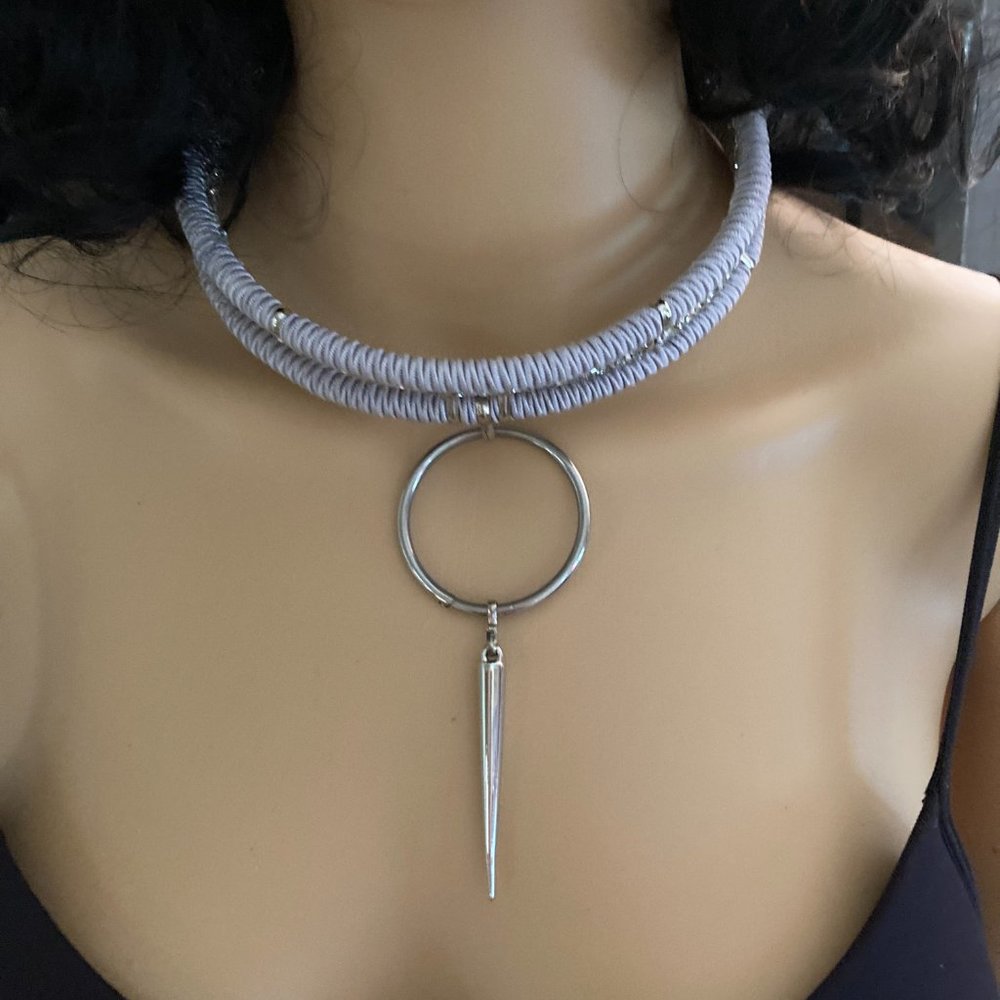 LUCIA Retro Futuristic Thread Choker